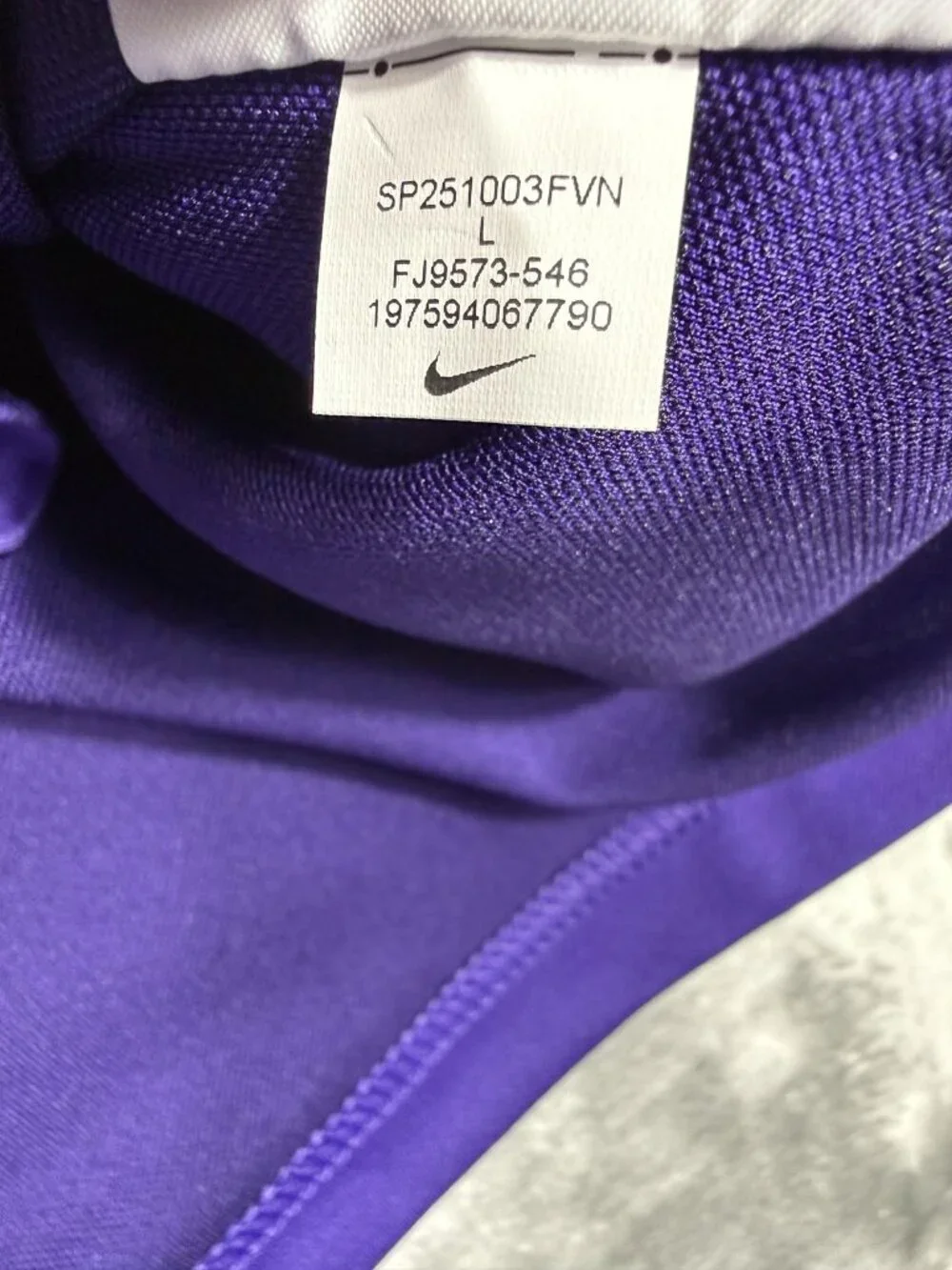 New Nike Dri-FIT Polo Shirt Women's Large Purple Striped Football FJ9573 546